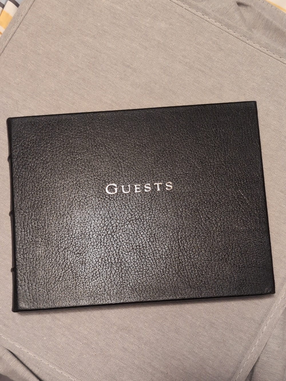 Graphic Image Black Leather Guest Book